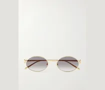 Rounded-Frame Metal Sunglasses