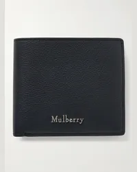 Mulberry Farringdon aufklappbares Portemonnaie aus vollnarbigem Leder mit Logoapplikation Blau