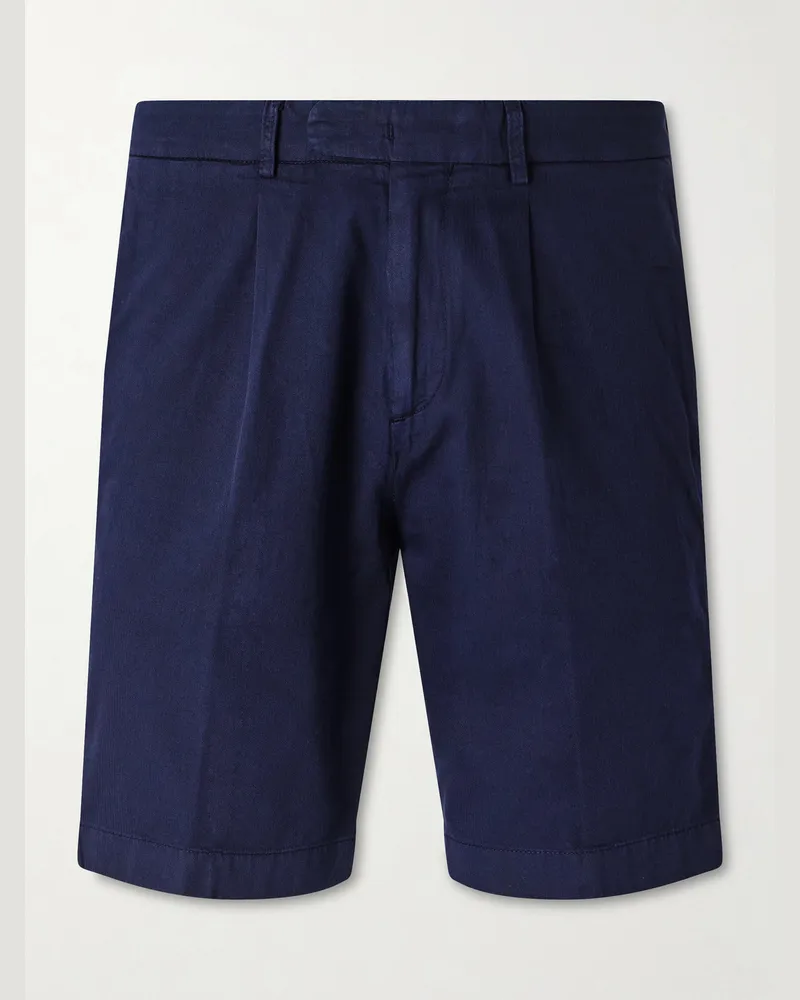 Boglioli Gerade geschnittene Shorts aus einer Baumwollmischung Blau