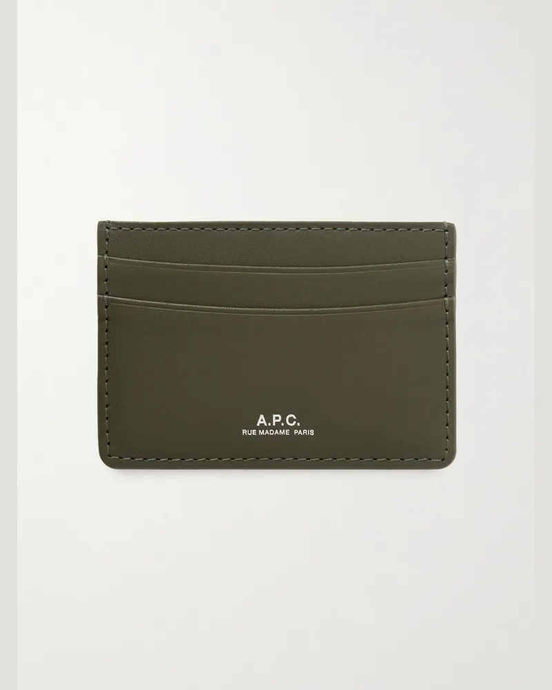 A.P.C. Andre Leather Cardholder Green