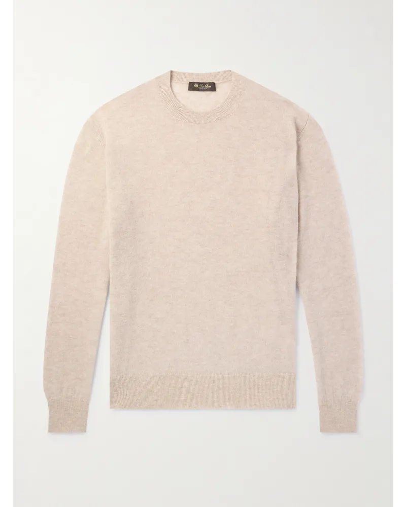 Loro Piana Pullover aus einer gebürsteten Kaschmir-Seidenmischung Neutral