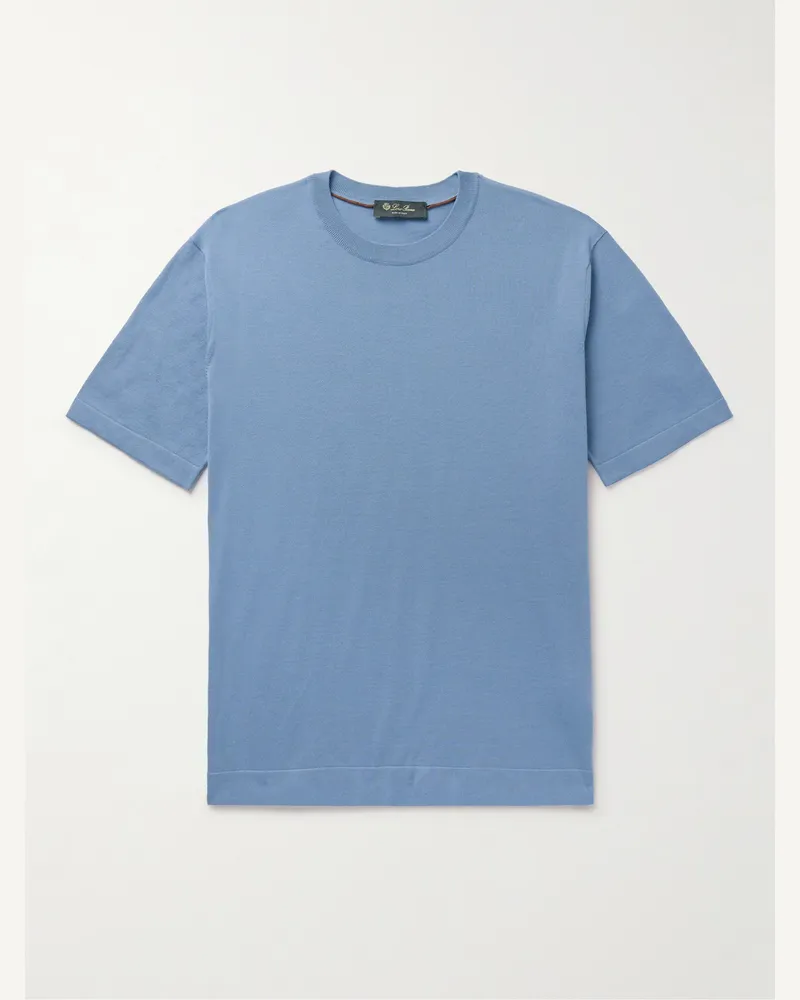 Loro Piana Cotton-Jersey T-Shirt Blue