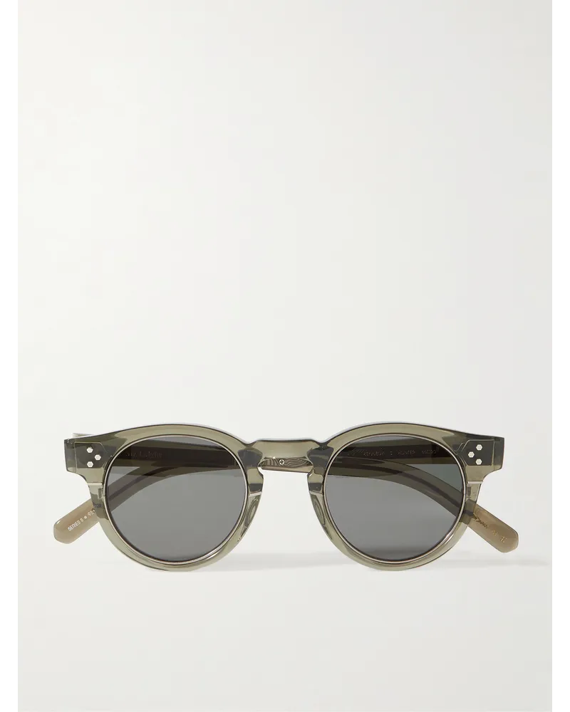 Garrett Leight Kennedy Sonnenbrille mit rundem Rahmen aus Azetat Grau