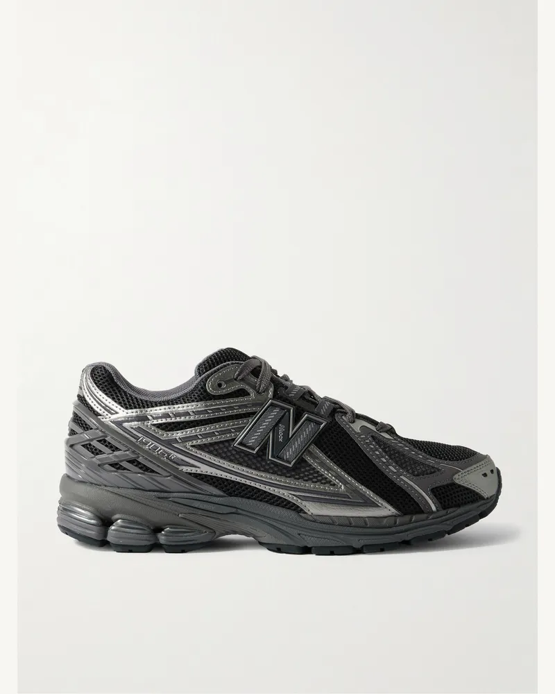 New Balance MiAsia 1906 Sneakers aus Mesh und Metallic-Kunstleder mit Gummibesatz Schwarz