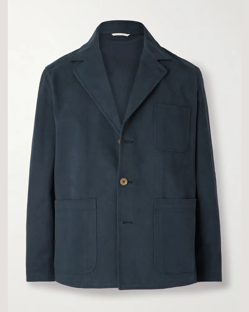 De Bonne Facture Traveler Jacke aus Baumwolldrillich Blau
