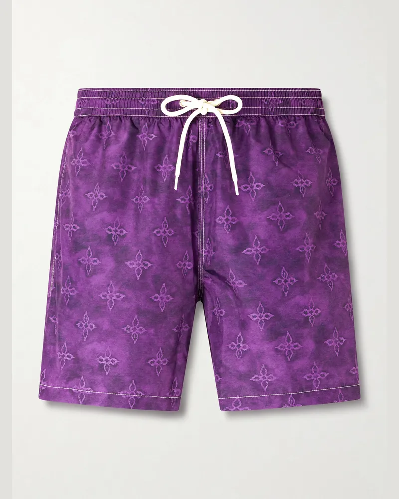 Massimo Alba Kite Straight-Leg Mid-Length Printed Swim Shorts Purple