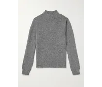 Pullover aus gebürsteter Shetland-Wolle mit Stehkragen