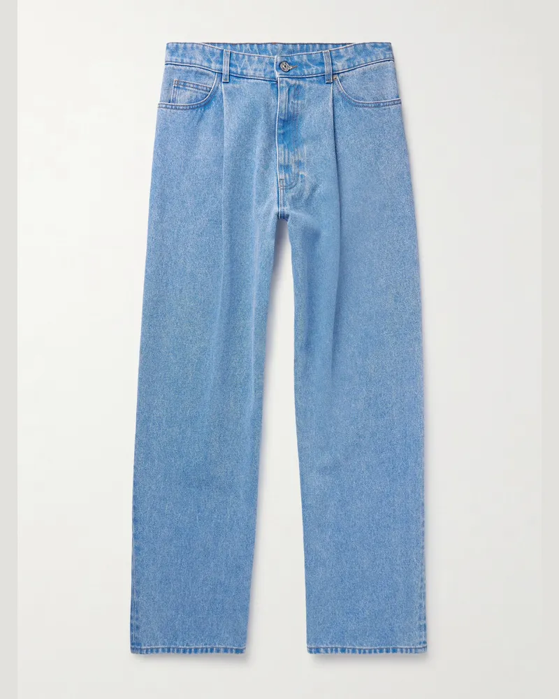 Marni Weit geschnittene Jeans mit Falten Blau