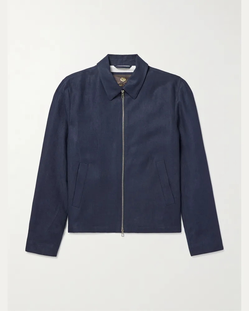 Loro Piana Maurin Blouson aus Leinen-Twill Blau