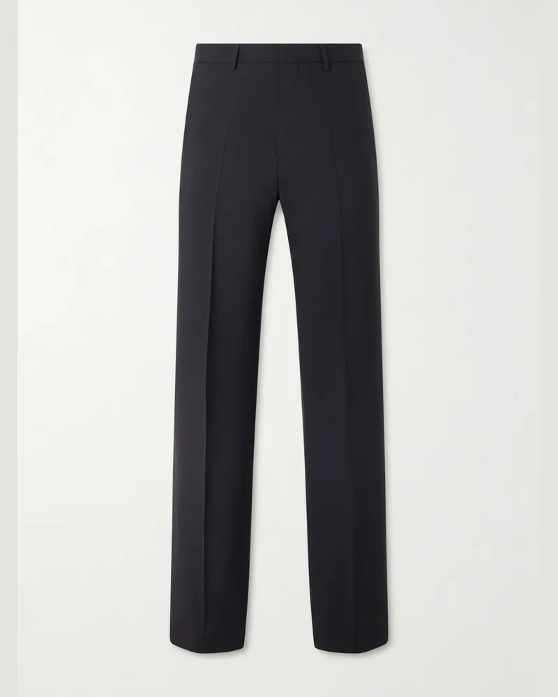 Dries van Noten Straight-Leg Wool-Twill Trousers Black