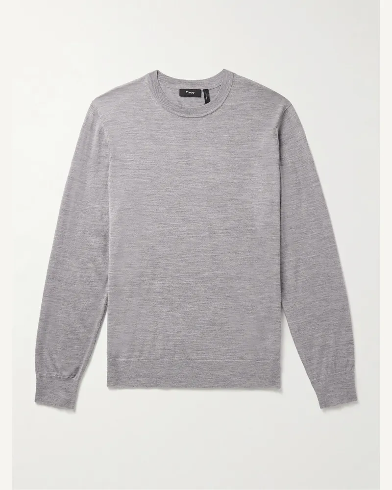 Theory Schmal geschnittener Pullover aus Wolle Grau