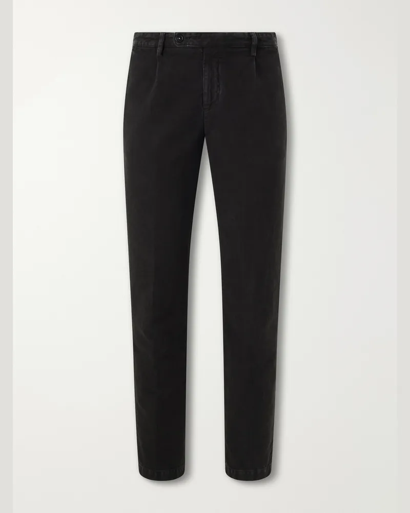 Massimo Alba Ionio2 Straight-Leg Cotton Trousers Brown