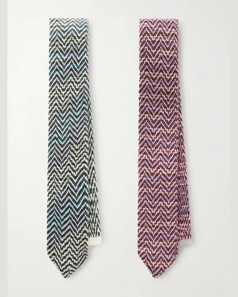 Missoni 6cm Knitted Wool-Blend Tie Blue
