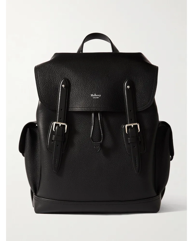 Mulberry Heritage Rucksack aus genarbtem Leder Schwarz