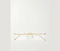 Pasha Square-Frame Gold-Tone Glasses