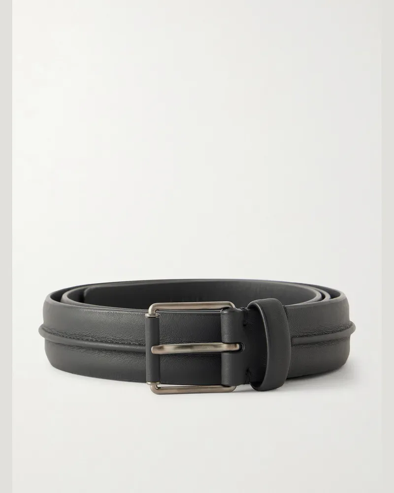 Ermenegildo Zegna 3cm Leather Belt Black