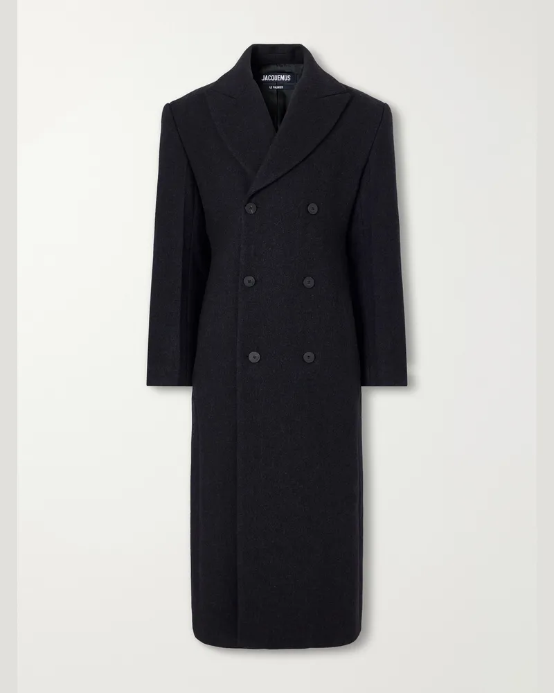 Jacquemus Le Manteau Tailleur Double-Breasted Wool-Blend Coat Gray