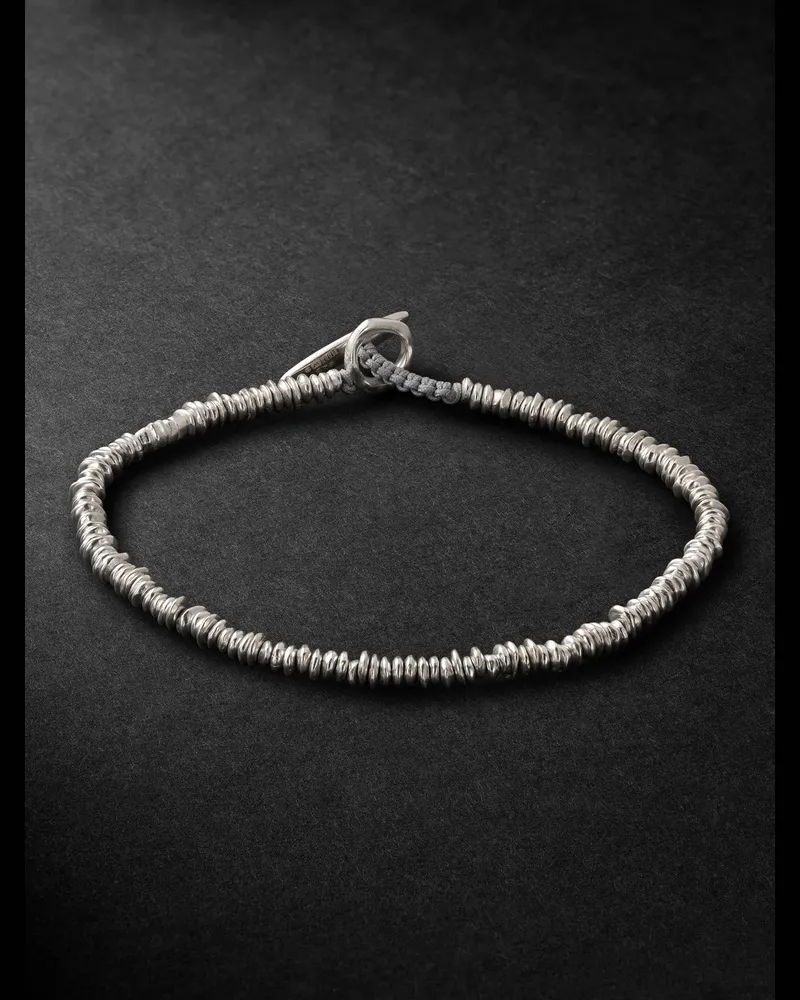 MAOR Pilla Sterling Silver and Cord Bracelet Silver