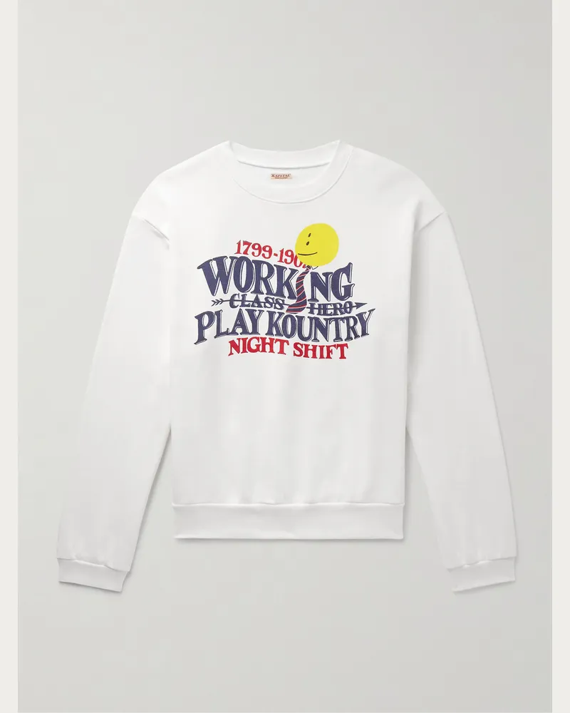KAPITAL Printed Cotton-Jersey Sweatshirt White