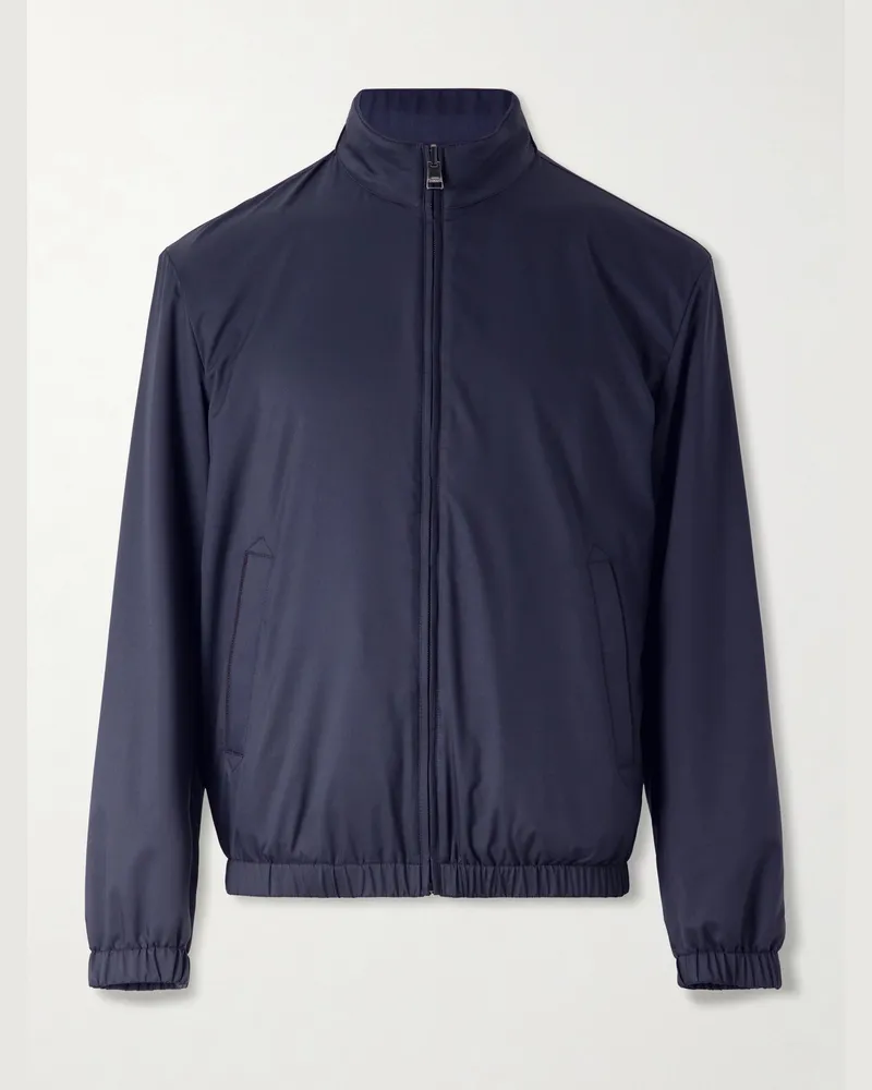 Canali Reversible Shell Bomber Jacket Blue