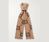 Logo-Jacquard Wool and Silk-Blend Scarf