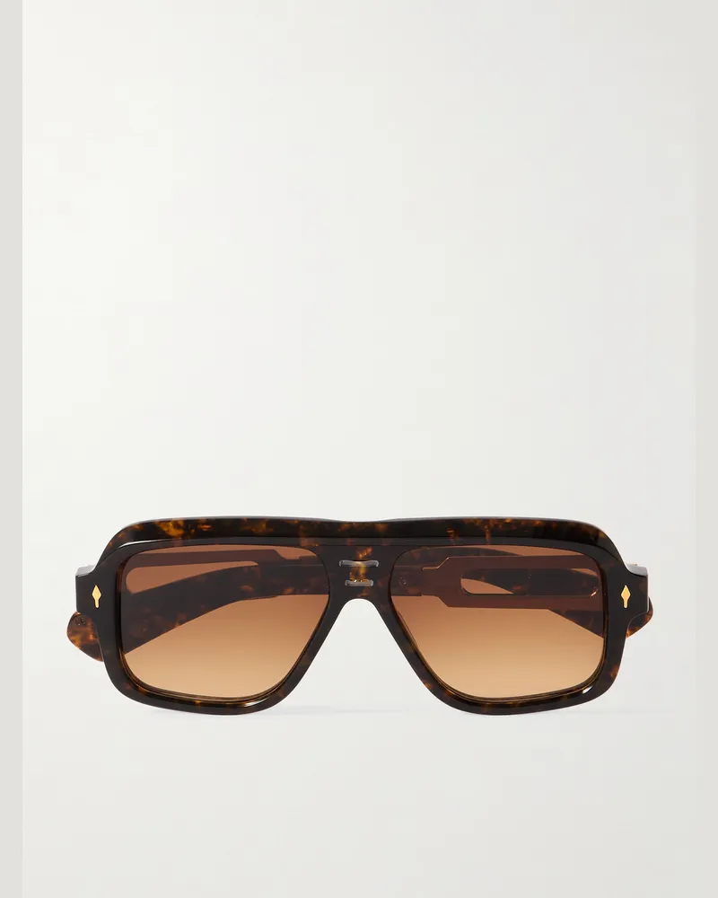 Jacques Marie Mage Glenn Gould Fugue Pilotensonnenbrille aus Azetat in Schildpattoptik mit goldfarbenen Details Horn