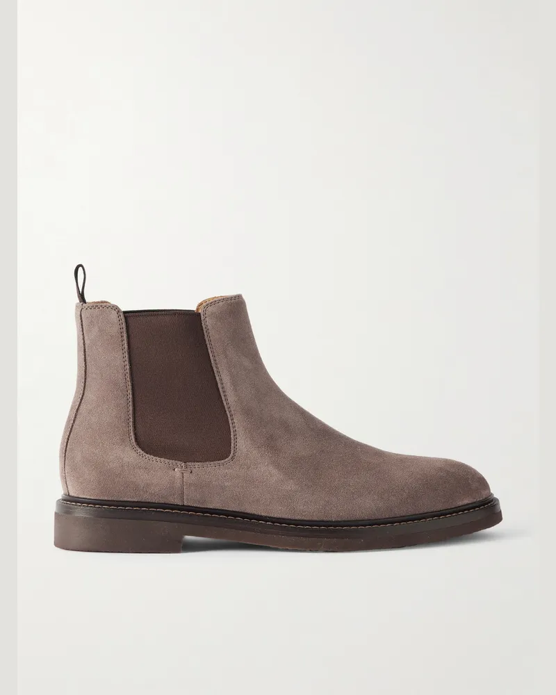Brunello Cucinelli Chelsea Boots aus Veloursleder Braun