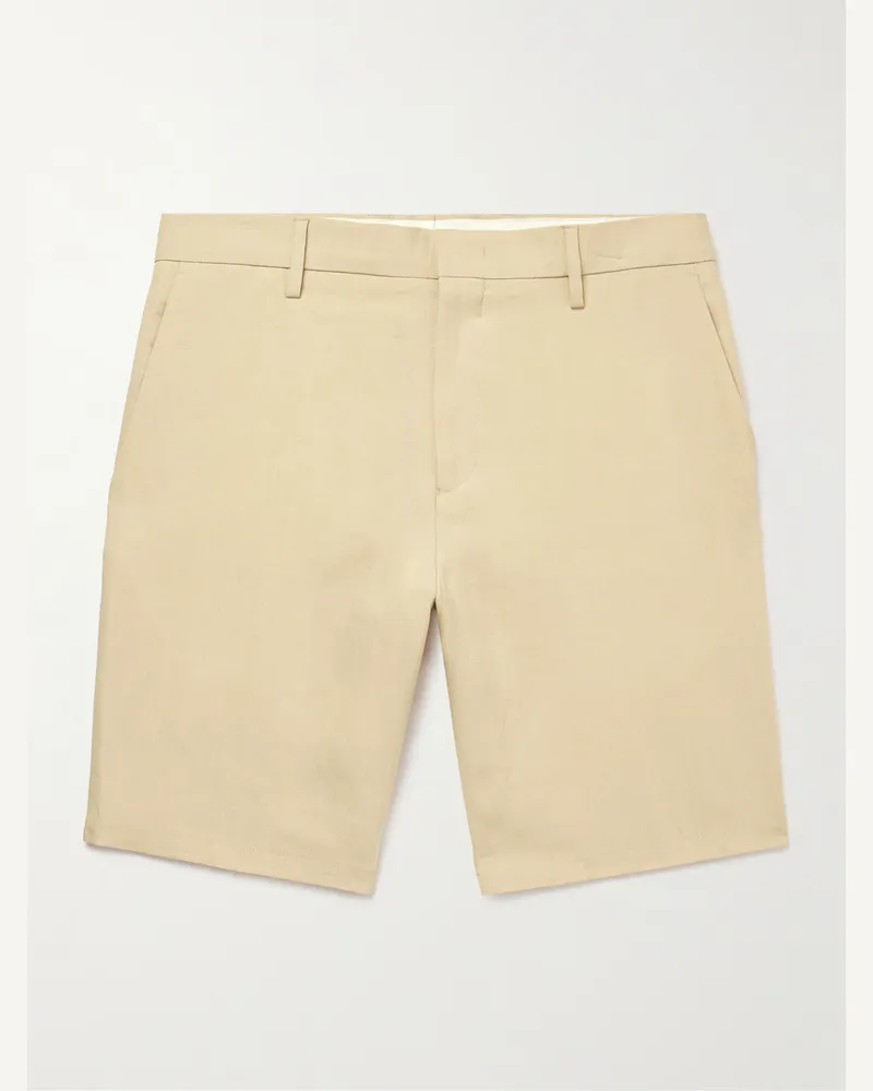 Paul Smith Gerade geschnittene Shorts aus Leinen Neutral
