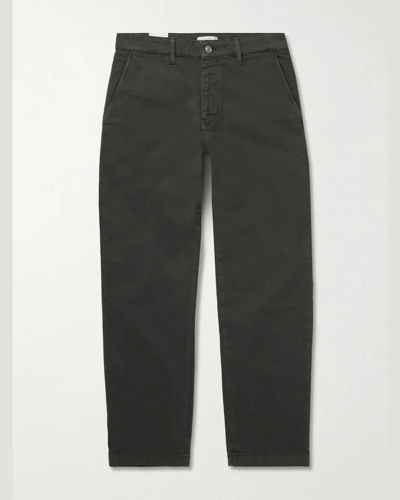 NN 07 Aden 1923 Straight-Leg Organic Cotton-Blend Twill Trousers Green