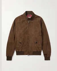 Baracuta G9 Harrington-Jacke aus Veloursleder Braun