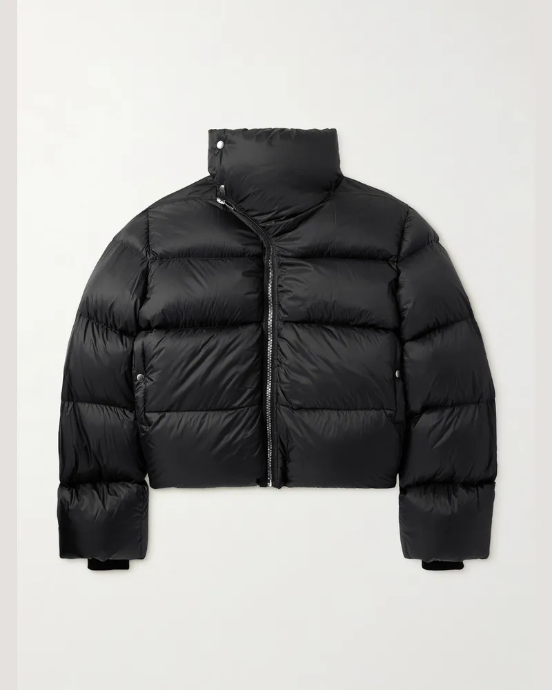 Rick Owens Turtle verkürzte Daunenjacke aus gestepptem recyceltem Shell Schwarz