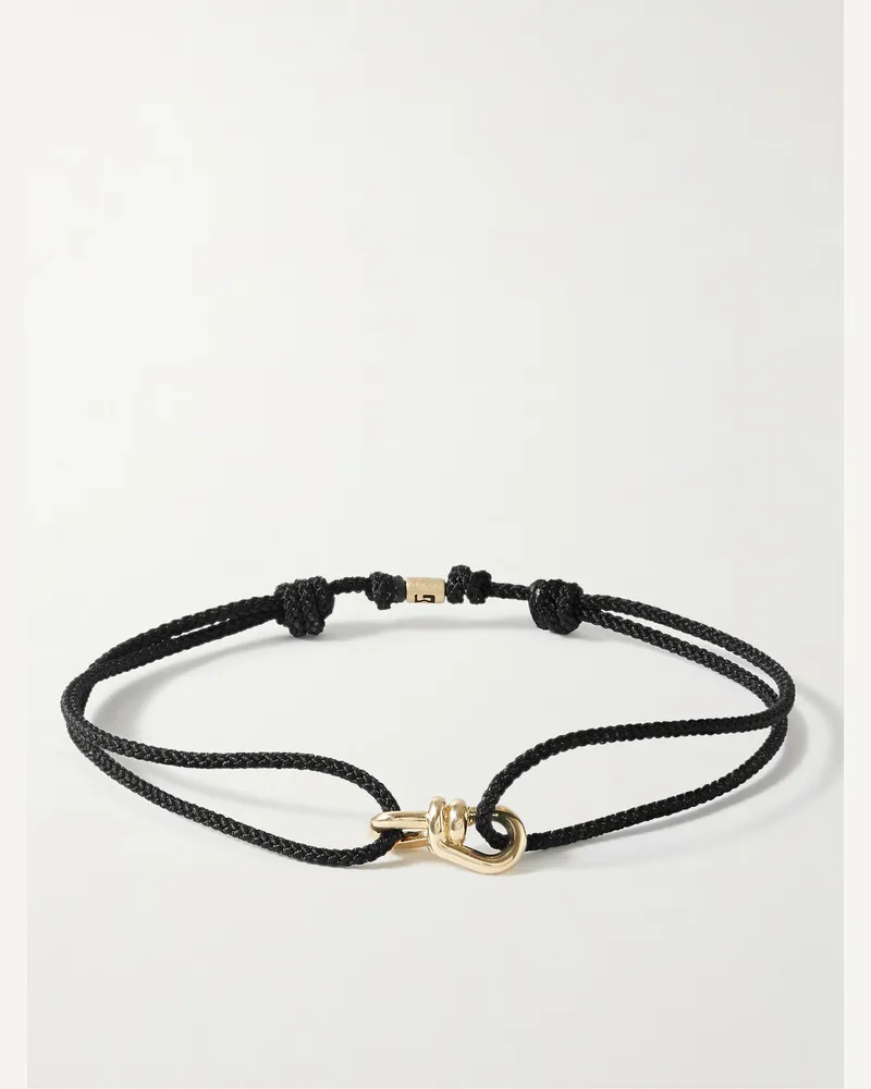 Luis Morais Small Twisted Armband aus Kordel mit Details aus Gold Schwarz