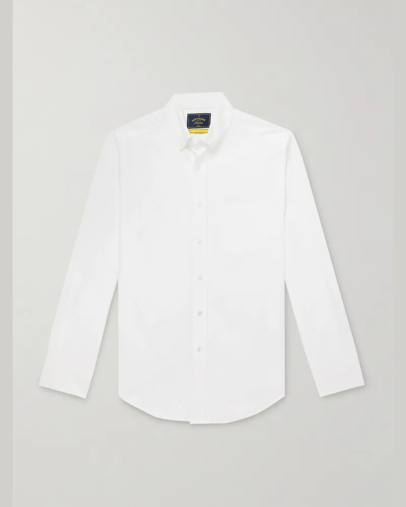 Portuguese Flannel Belavista Hemd aus Baumwoll-Oxford mit Button-Down-Kragen Weiß