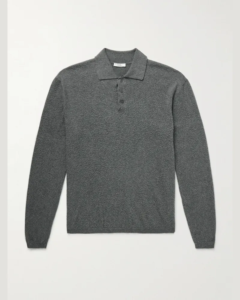 The Row Almot Pullover aus gebürsteter Baumwolle mit Polokragen Grau