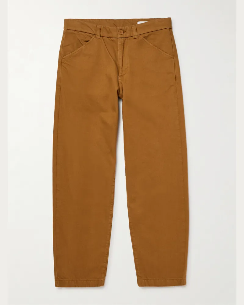 NN 07 Mylo 1874 Tapered Organic Cotton-Twill Trousers Brown