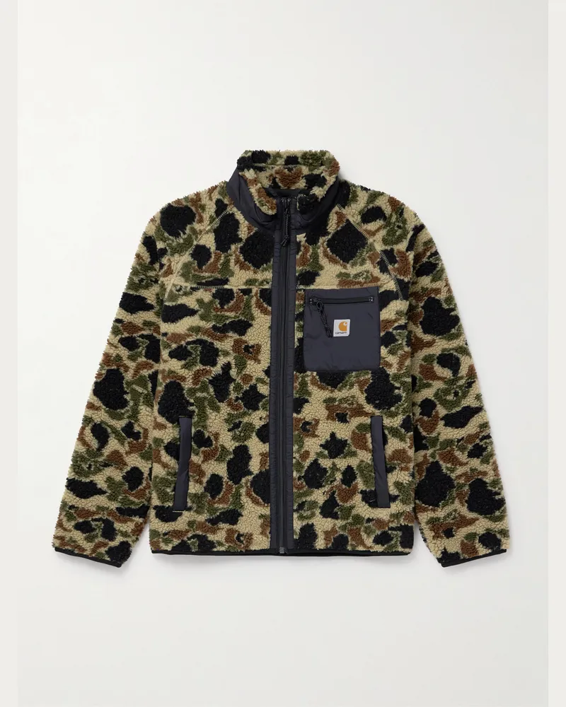 Carhartt WIP Prentis Jacke aus Fleece mit Camouflage-Print und Shell-Besatz Grün