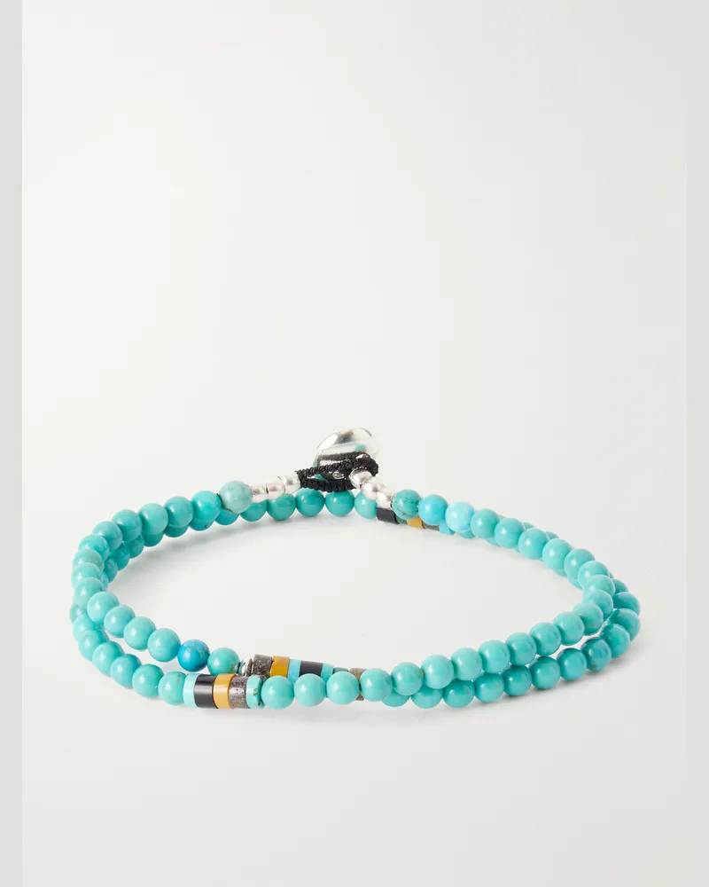 Mikia Sterling Silver Multi-Stone Beaded Bracelet Blue
