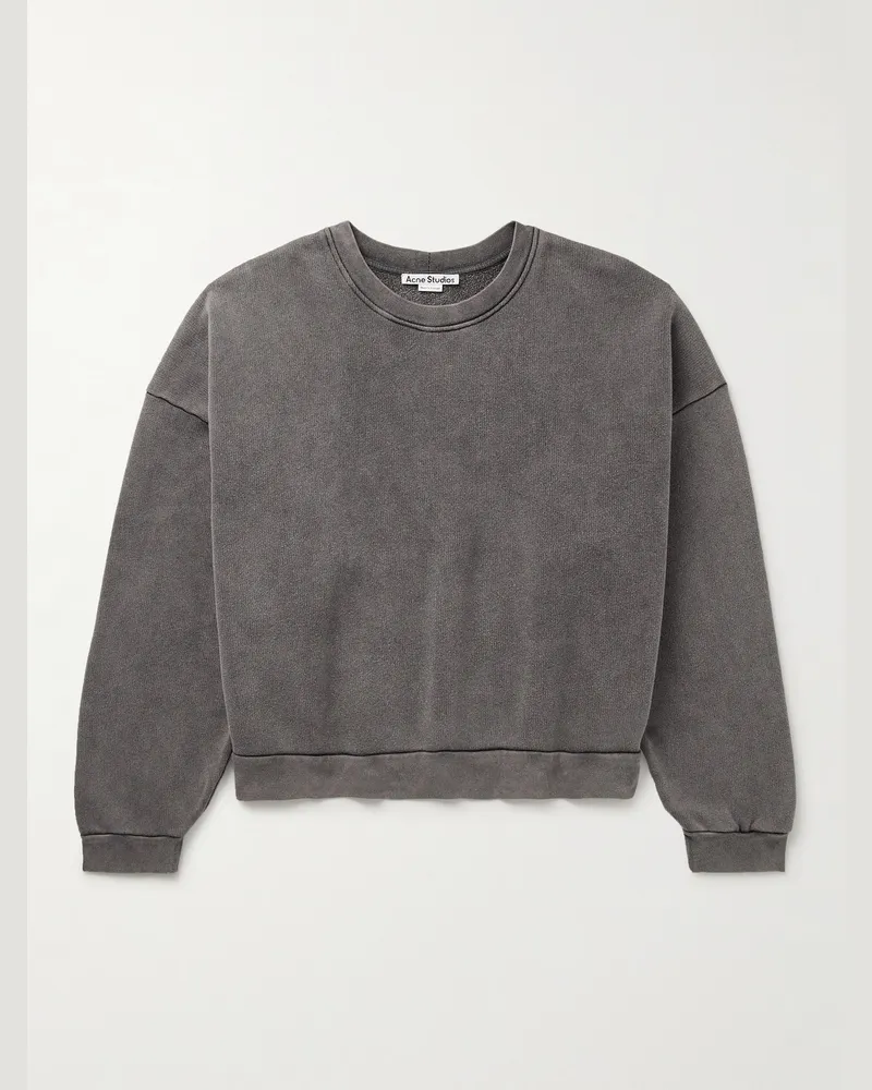 Acne Studios Fester U Sweatshirt aus Baumwoll-Jersey in Stückfärbung Grau