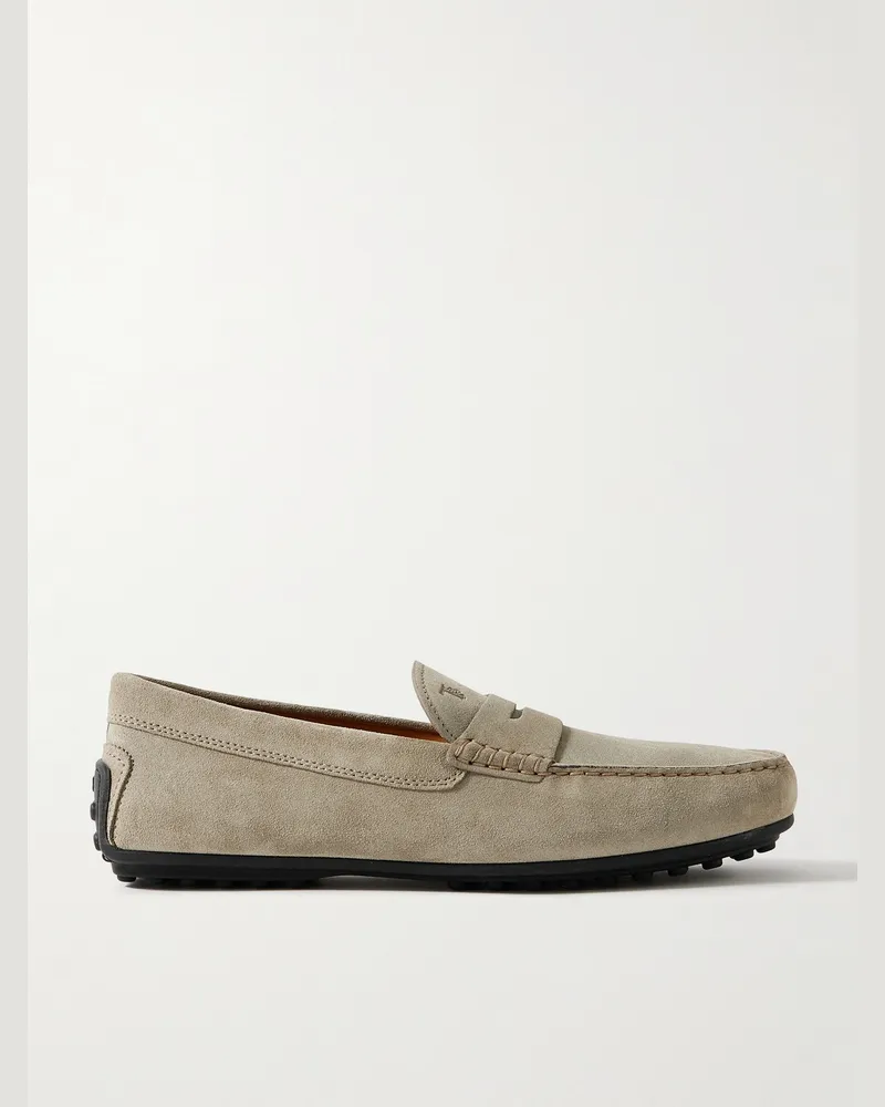TOD'S City Gommino Mokassins aus Veloursleder mit Logoprägung Neutral