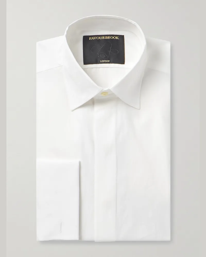 Favourbrook Gatsby Hemd aus Baumwollpopeline Weiß
