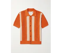 Tipene Hemd aus Baumwolle in Lochstrick mit Streifen