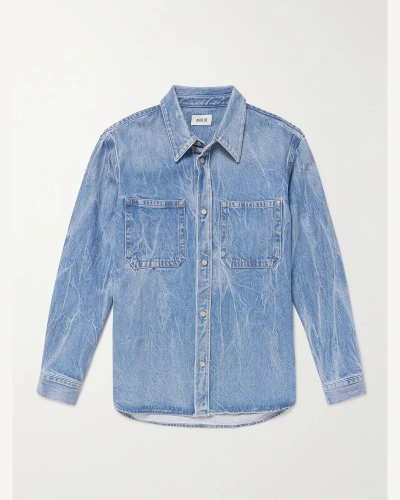 AGOLDE Craven Recycled Denim Shirt Blue
