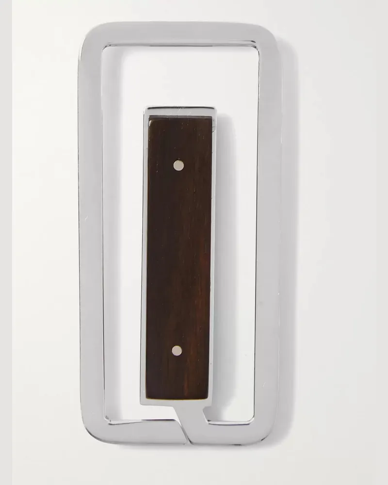 Lorenzi Milano Stainless Steel and Ebony Money Clip Black