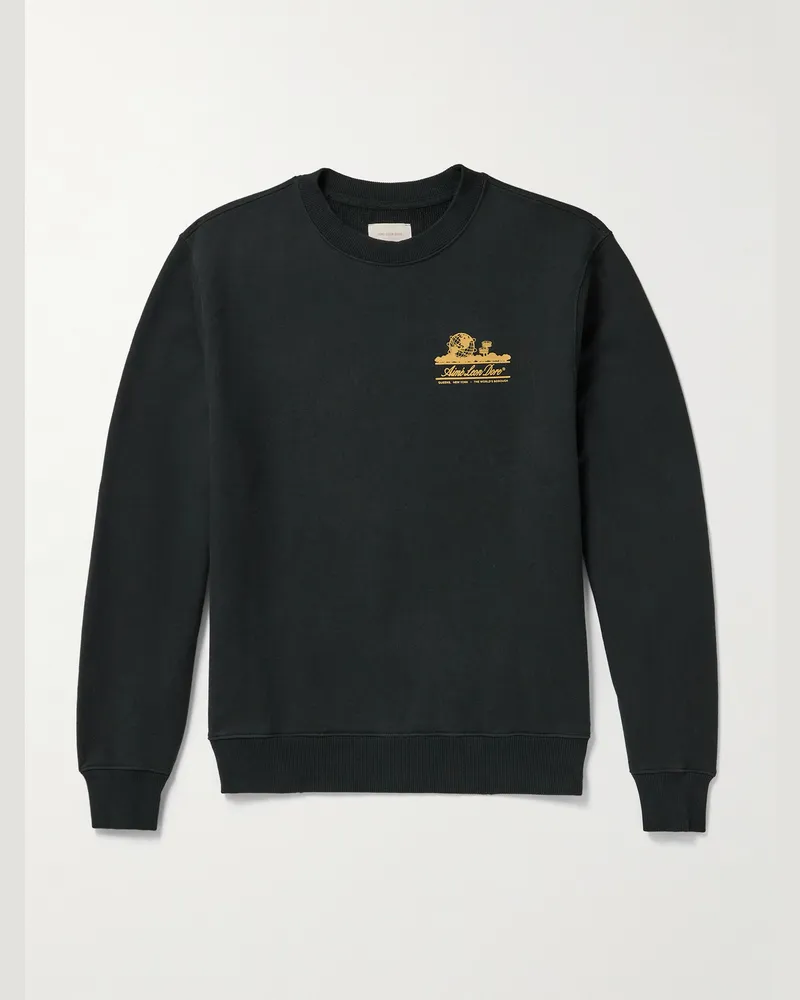 Aimé Leon Dore Unisphere Logo-Print Cotton-Jersey Sweatshirt Black