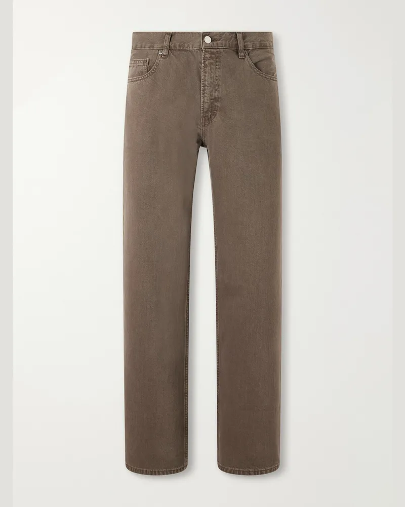 Frame Denim Relaxed Straight-Leg Jeans Brown