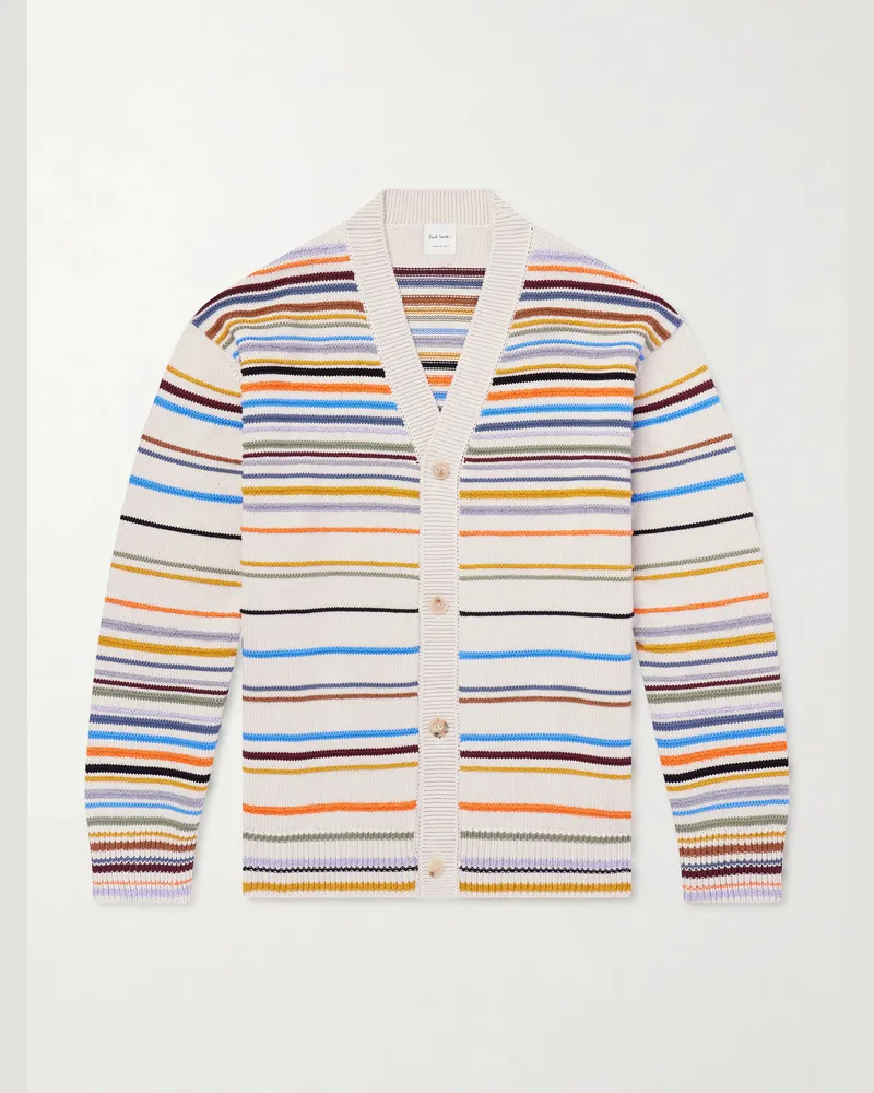 Paul Smith Striped Cotton-Blend Cardigan Multi