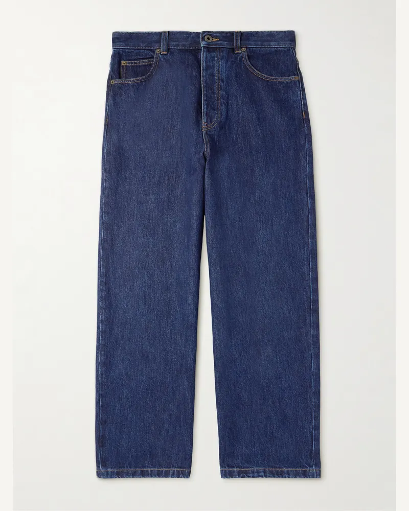 Loewe Weit geschnittene Jeans mit Logoapplikation Blau