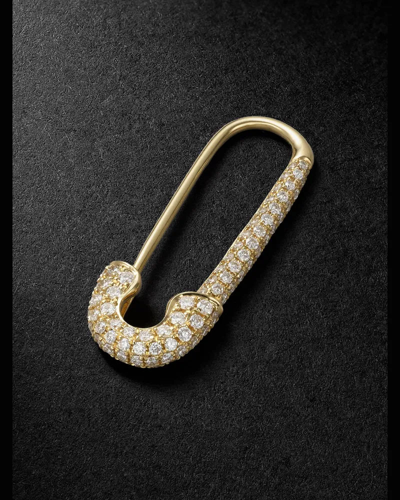 ANITA KO Safety Pin einzelner Ohrring aus 18 Karat Gold mit Diamanten Gold