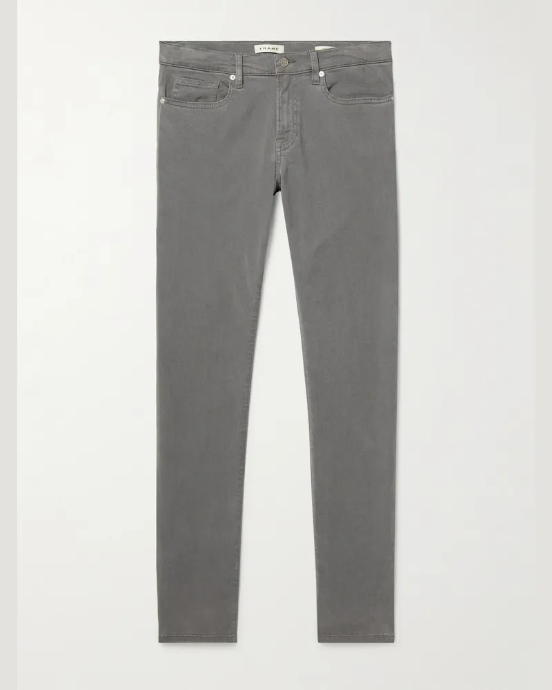 Frame Denim L'Homme schmal geschnittene Hose aus einer Stretch-Lyocell-Mischung Grau