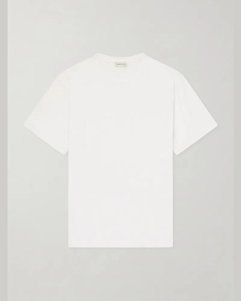Frescobol Carioca Dinis Linen-Blend T-Shirt White